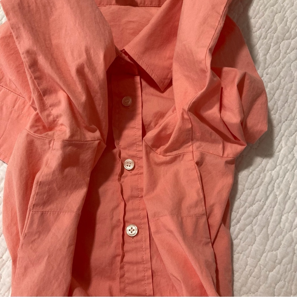 J.‎ Crew Coral Button Down Shirt | 3/4 Sleeves | Stretch Cotton - Picture 9 of 10